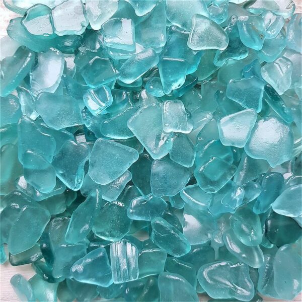 Aqua blue and teal blue beach glass are great for beach art!