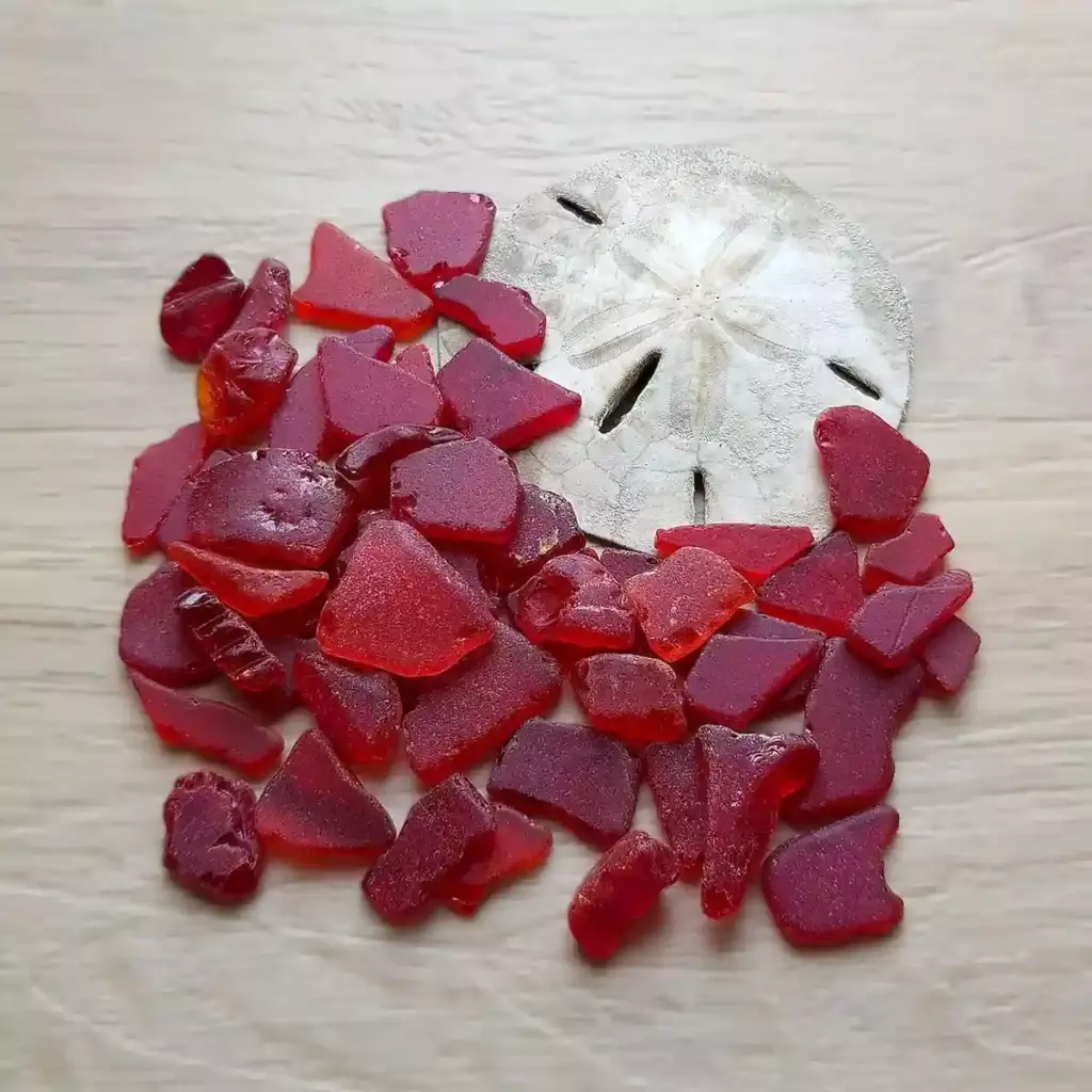 Genuine Red Sea glass :A unique natural element, perfect for home decor adding charm to a coastal style - Japan Sea glass