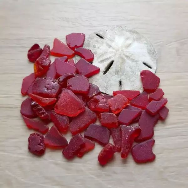 Genuine Red Sea glass :A unique natural element, perfect for home decor adding charm to a coastal style - Japan Sea glass