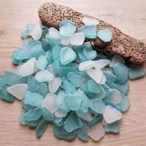 The combination of white and blue sea glass: perfect for crafts or beach weddings.