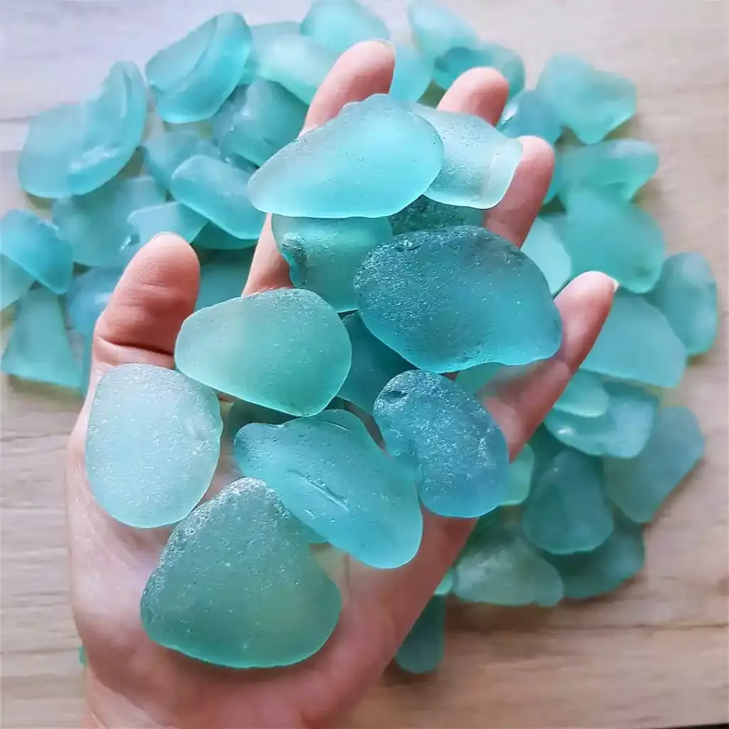 Handful of Frosty Aqua Sea Glass