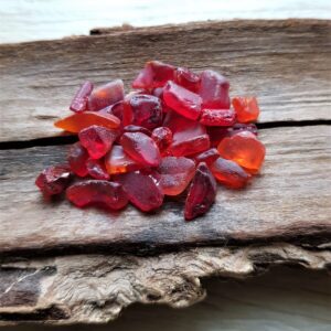 Tiny Red Sea glass. The unique red sea glass chips are perfect for creating mosaics and add charm to coastal decor _japan Sea Glass