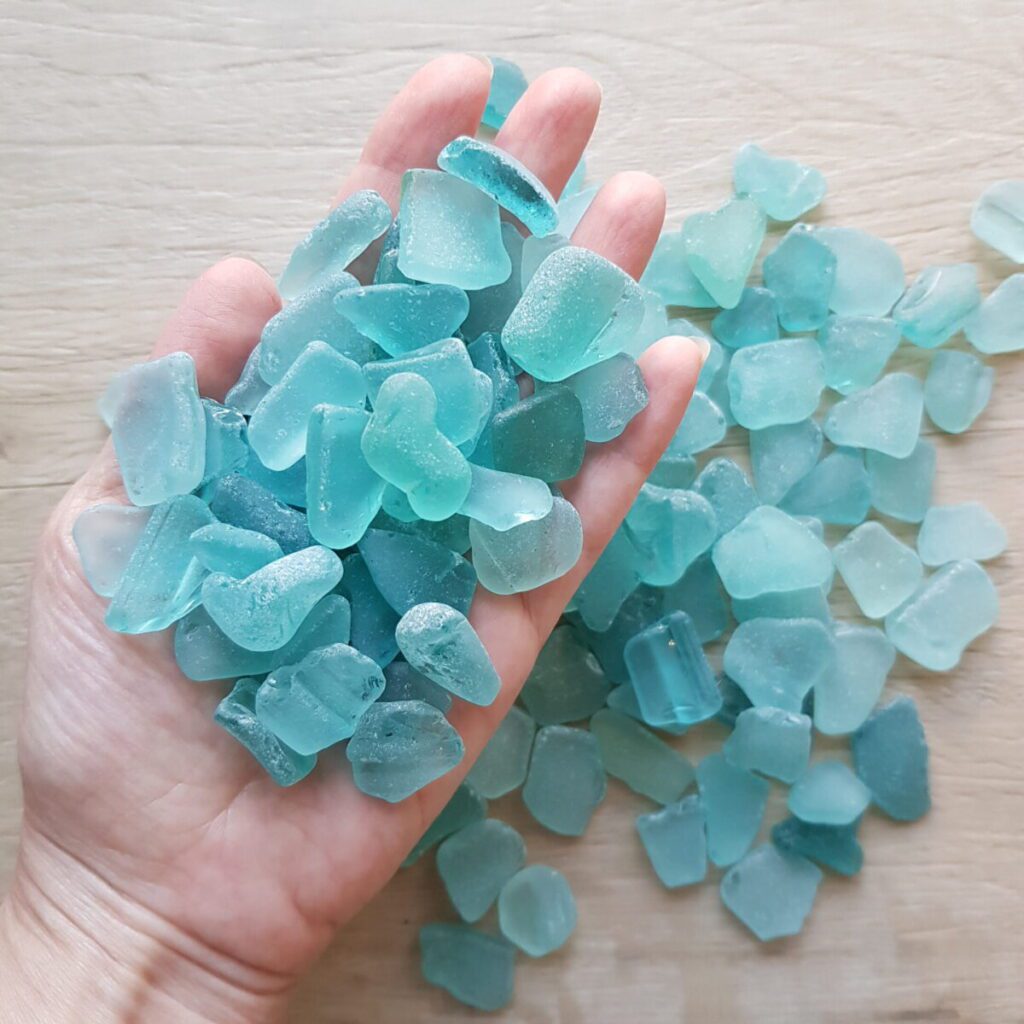 Handful of tiny aqua sea glass – Perfect Ocean-Tumbled Accents