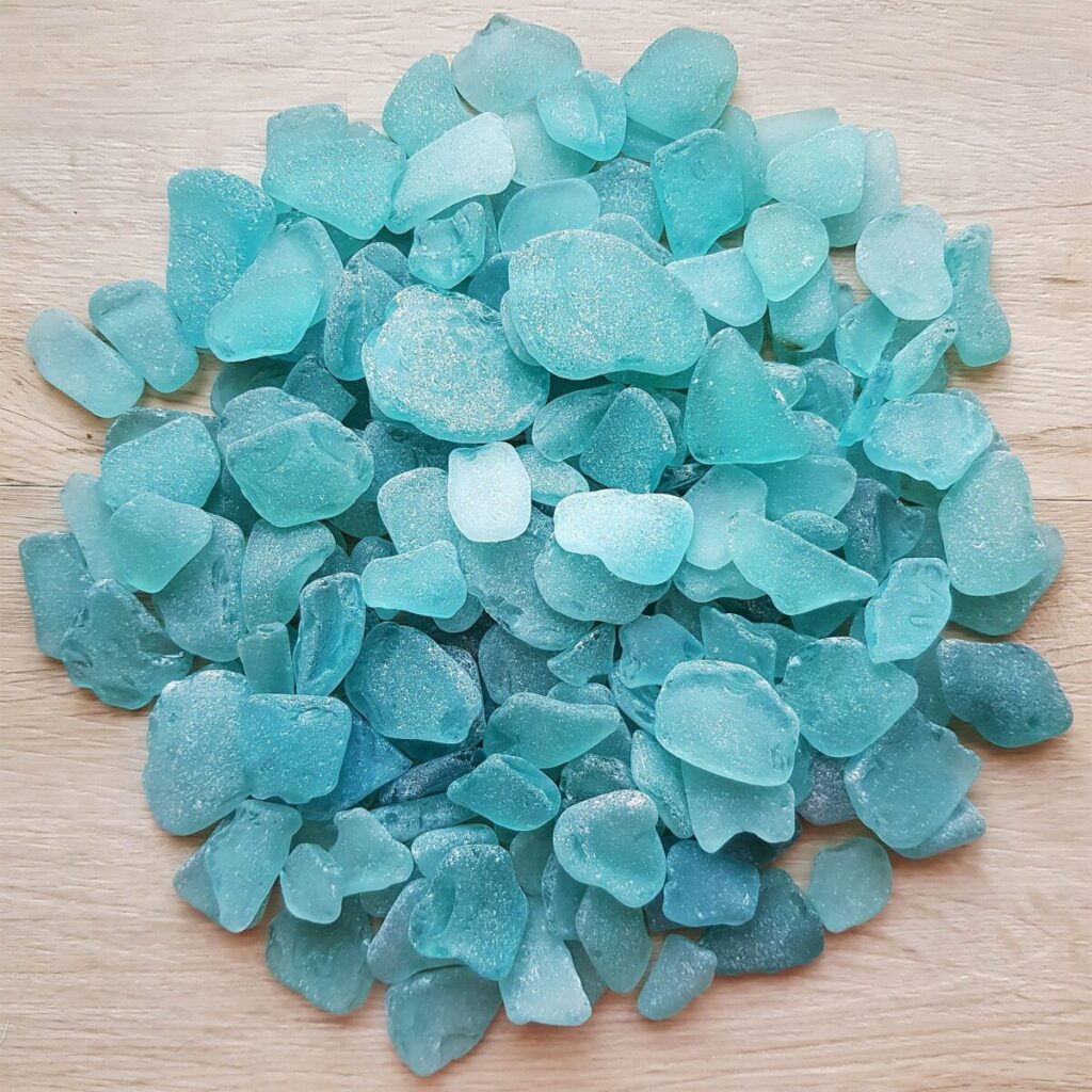 Genuine seaglass: the perfect teal glass pieces for your crafting projects.