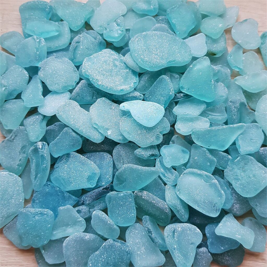 Nautical turquoise beach glass : fantastic frosty beach treasures.