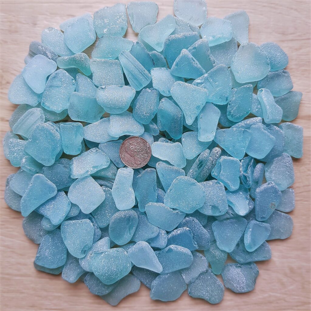 Sea glass blue is a great choice for sea glass decor.