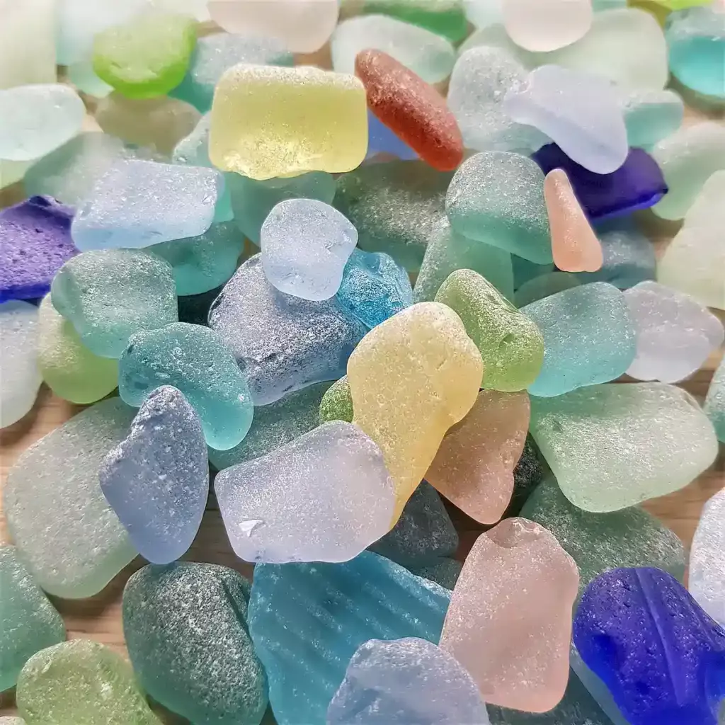 Rare colors sea glass pieces