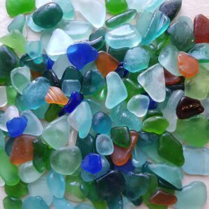 Real sea glass. A beautifully colored mix:Unique natural element, perfect for home decor adding charm to a coastal style