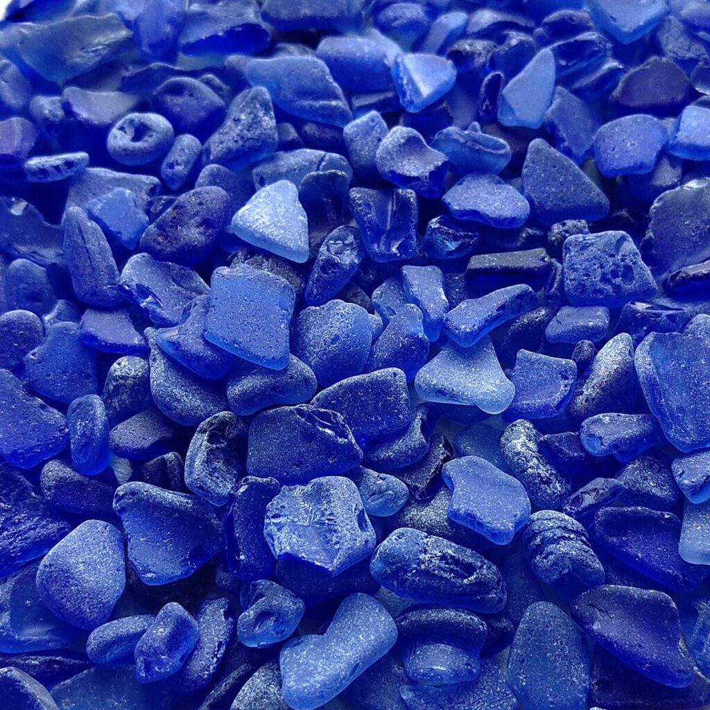 Authentic small cobalt blue sea glass. A unique natural element, perfect for home decor adding charm to a coastal style - Japan Sea Glass