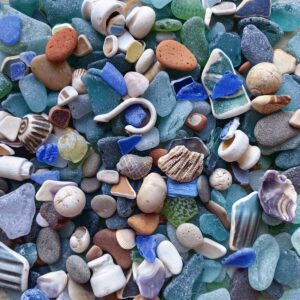 Beach Treasures Collection - Sea Glass, Sea Pottery, Shells, Pebbles - Japan Sea Glass
