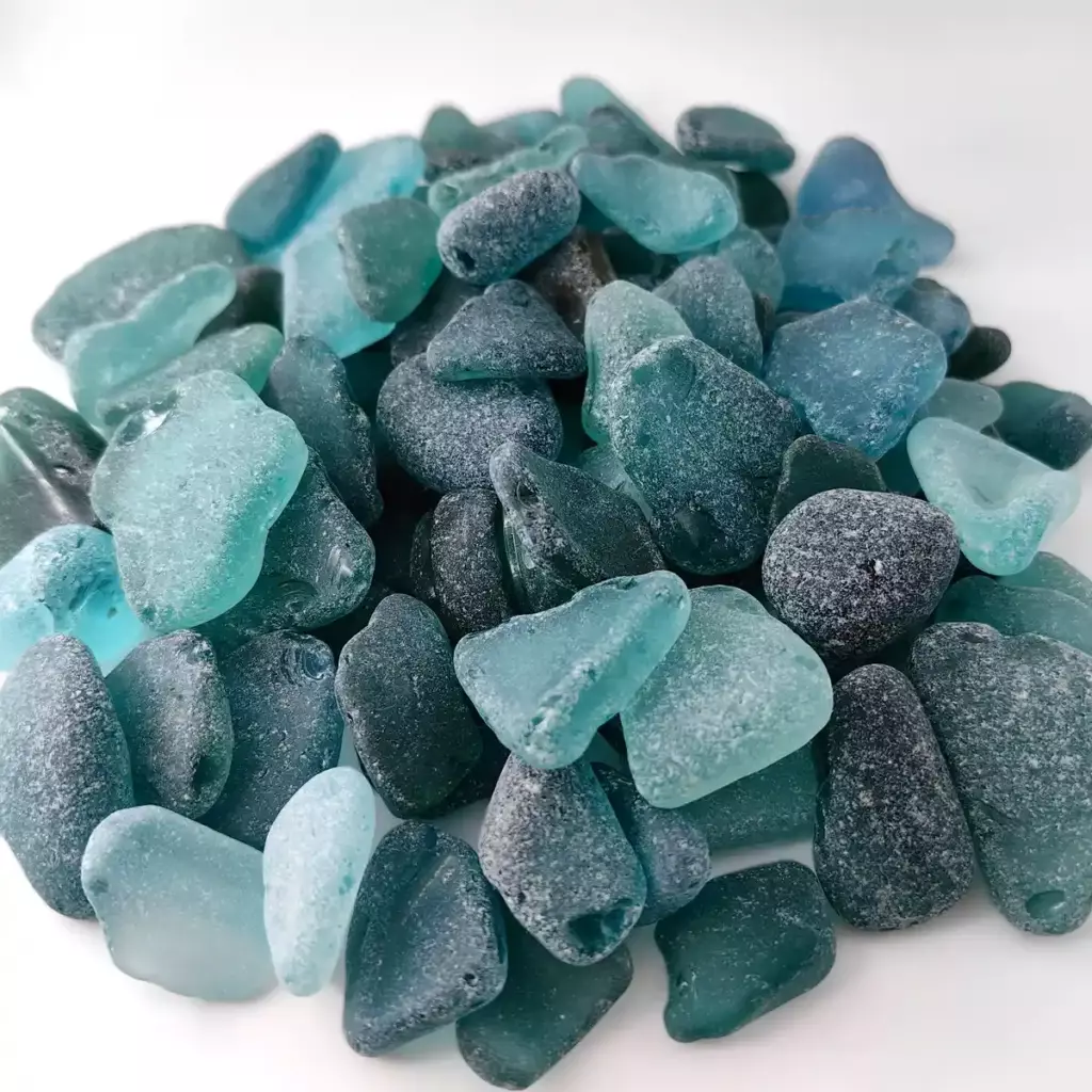 Natural teal seaglass