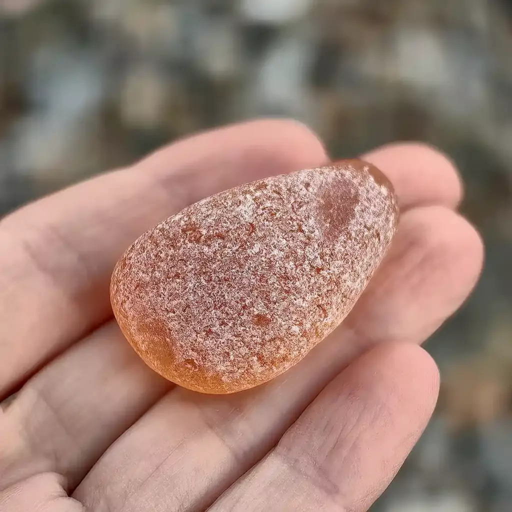 Amber orange sea glass