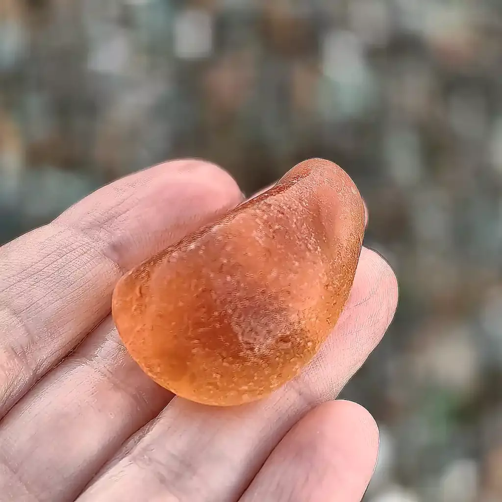 Amber orange sea glass