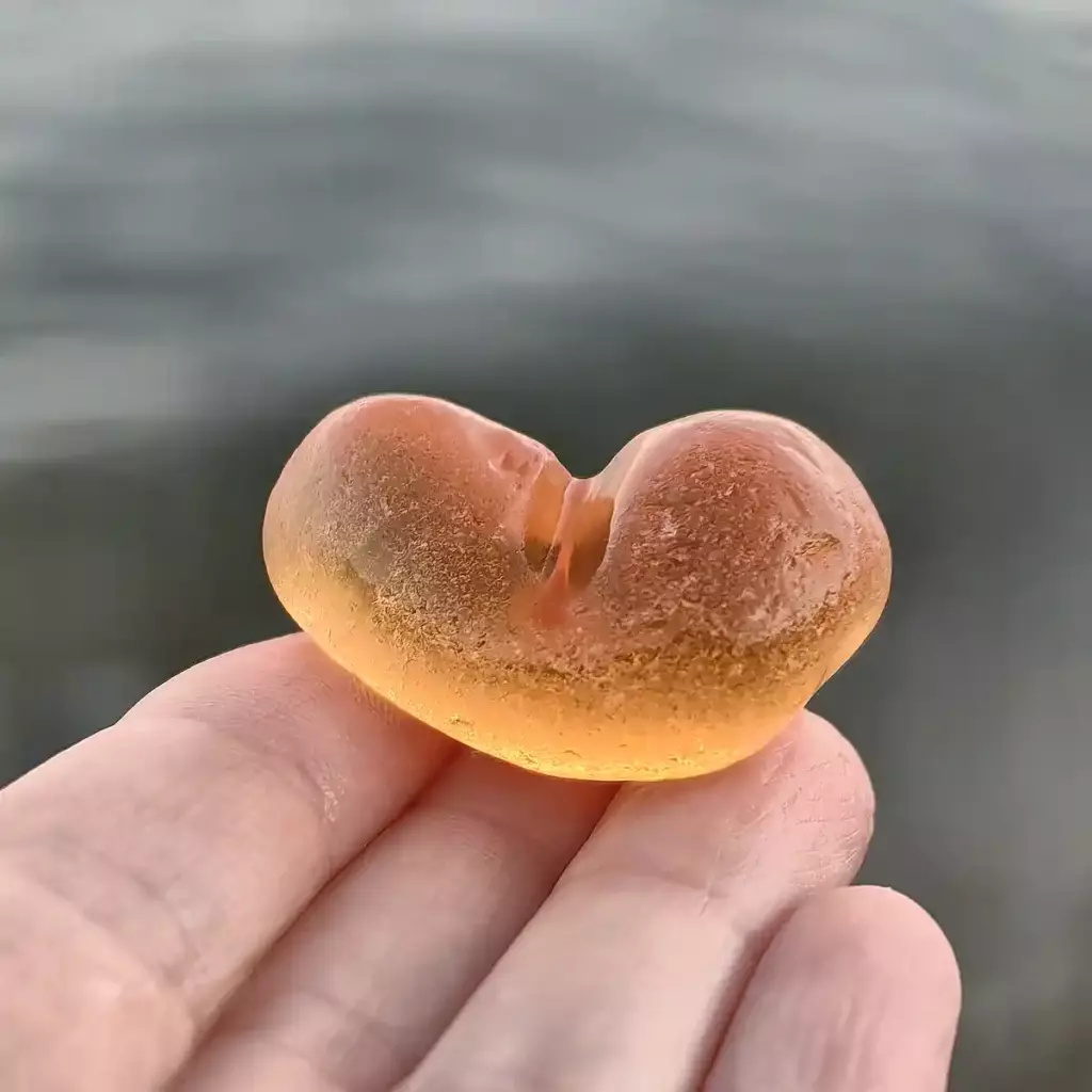 Amber orange sea glass