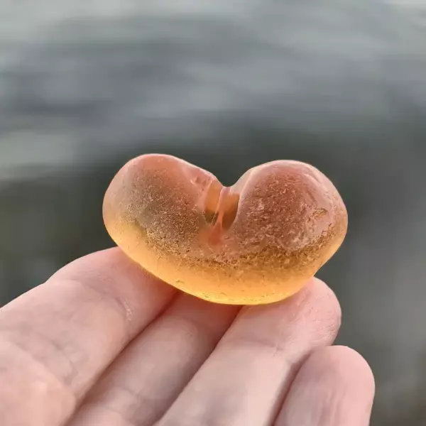 Amber orange sea glass