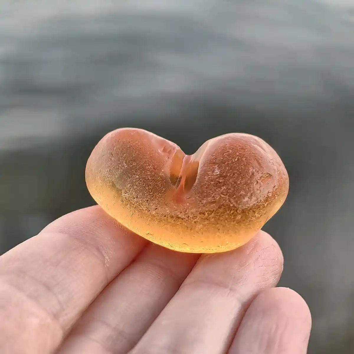 Amber orange sea glass