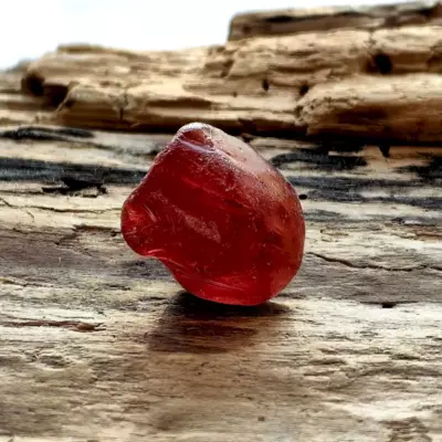 UV Red Multi Sea Glass Shard