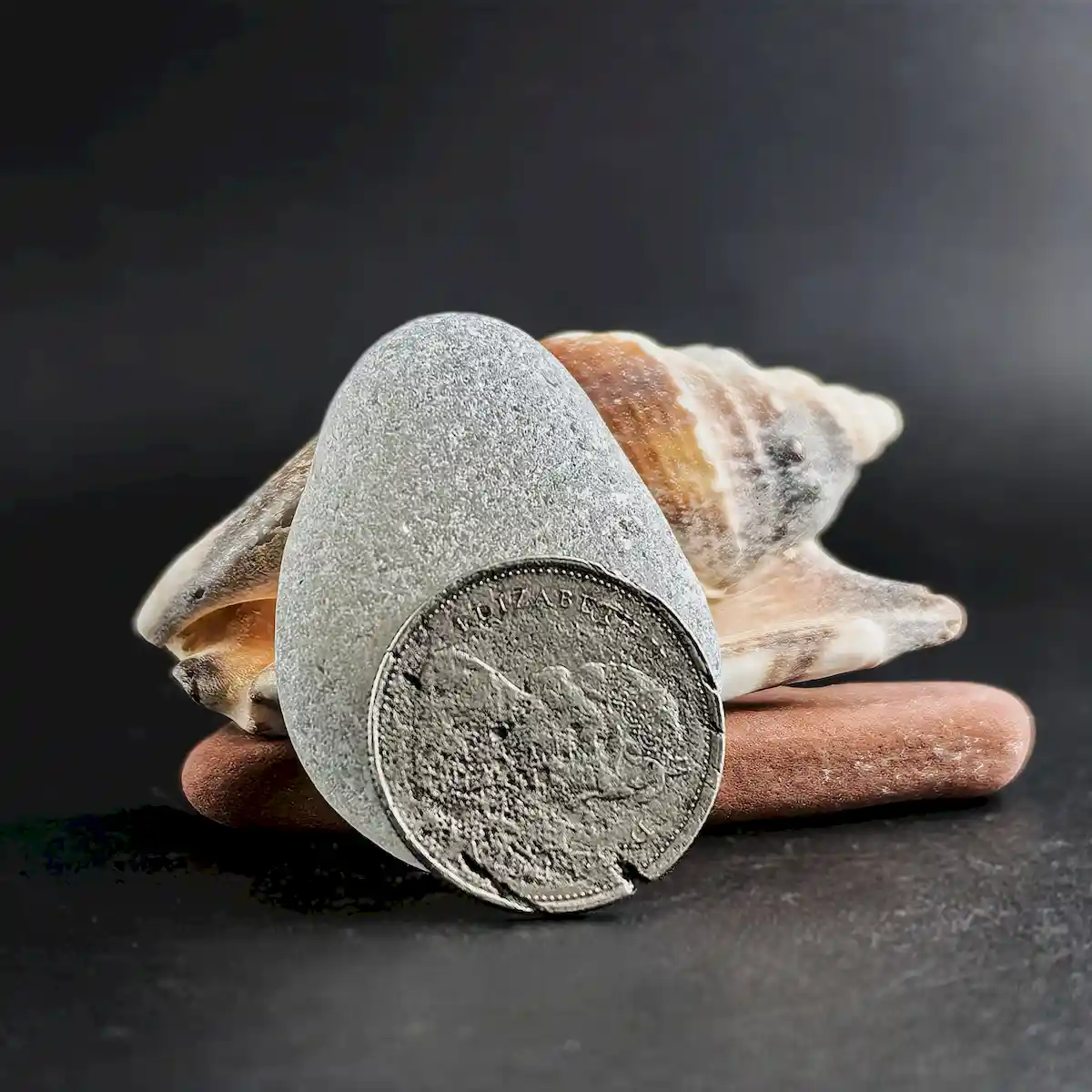 Large Gray UV Sea Glass
