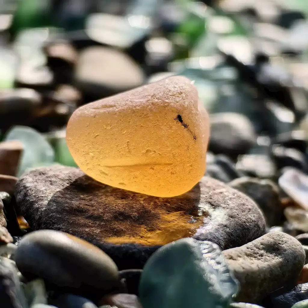 Amber Orange Sea Glass - Japan Sea glass