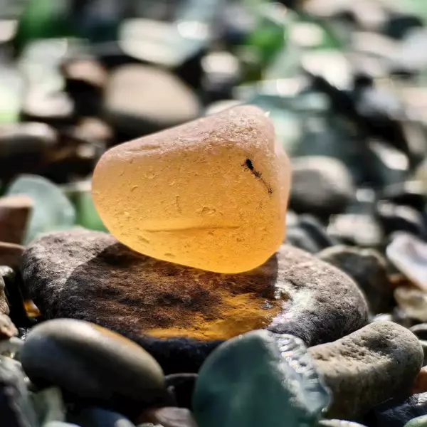 Amber Orange Sea Glass - Japan Sea glass