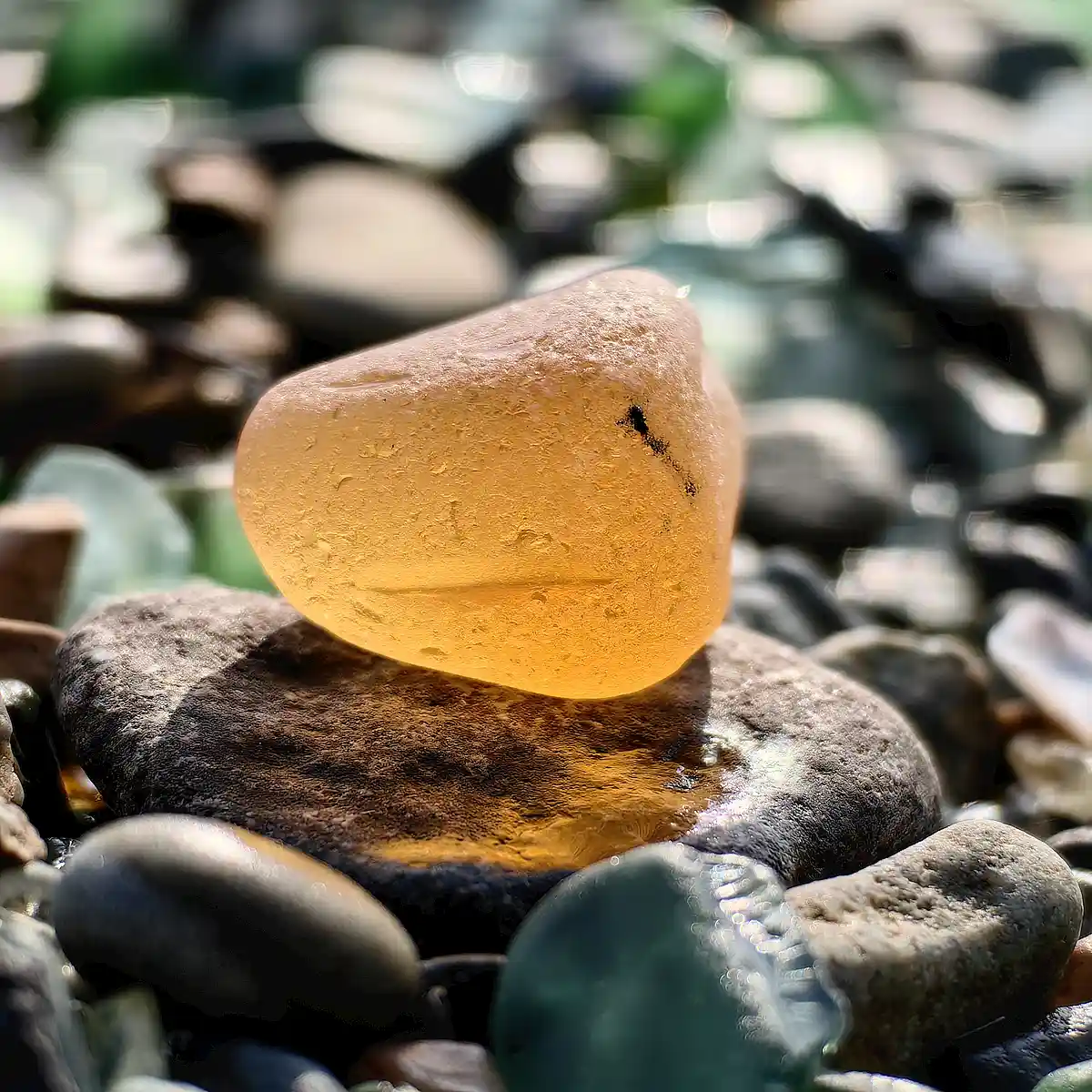 Amber Orange Sea Glass - Japan Sea glass