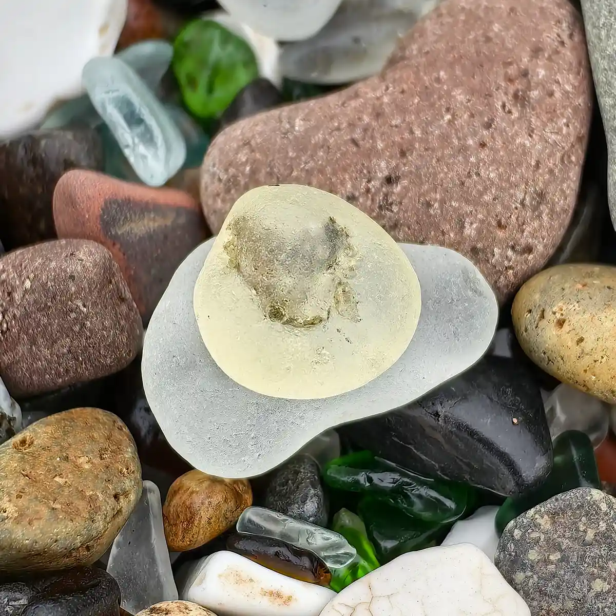 Yellow Bonfire Glass - Japan Sea glass