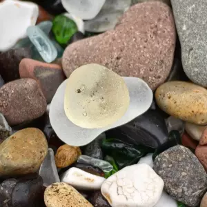 Yellow Bonfire Glass - Japan Sea glass