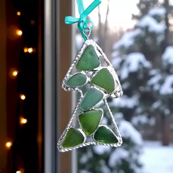 Seaglass Christmas tree ornament