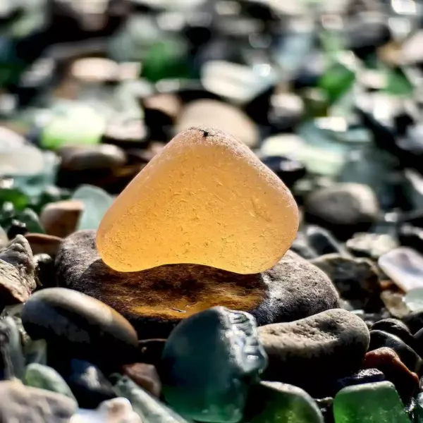 Amber Sea Glass - Japan Sea glass