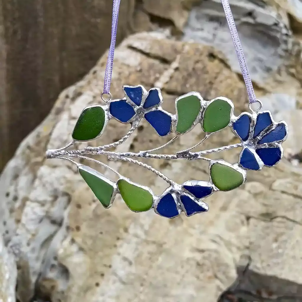 Real sea glass suncatcher