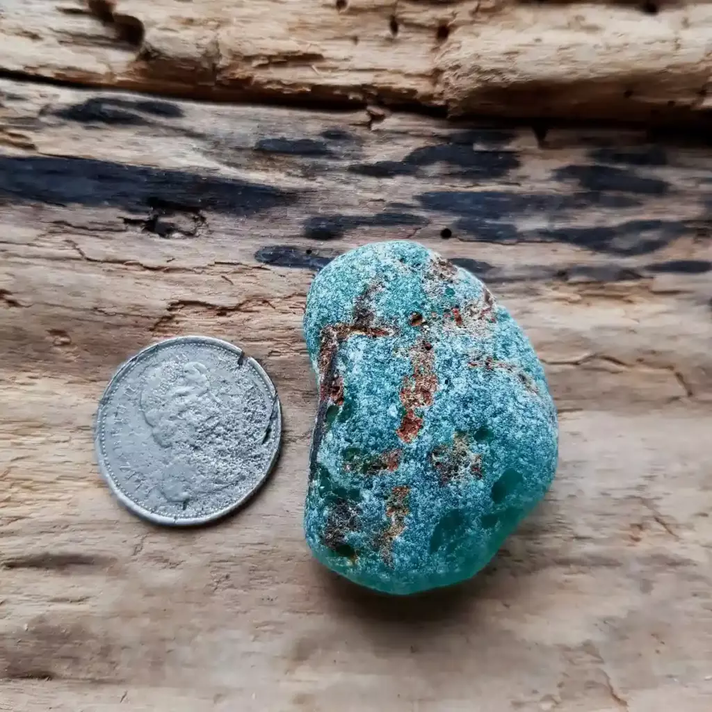 Bonfire Teal Glass with coin