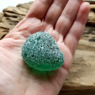 Genuine Emerald Green Sea Glass Bubble
