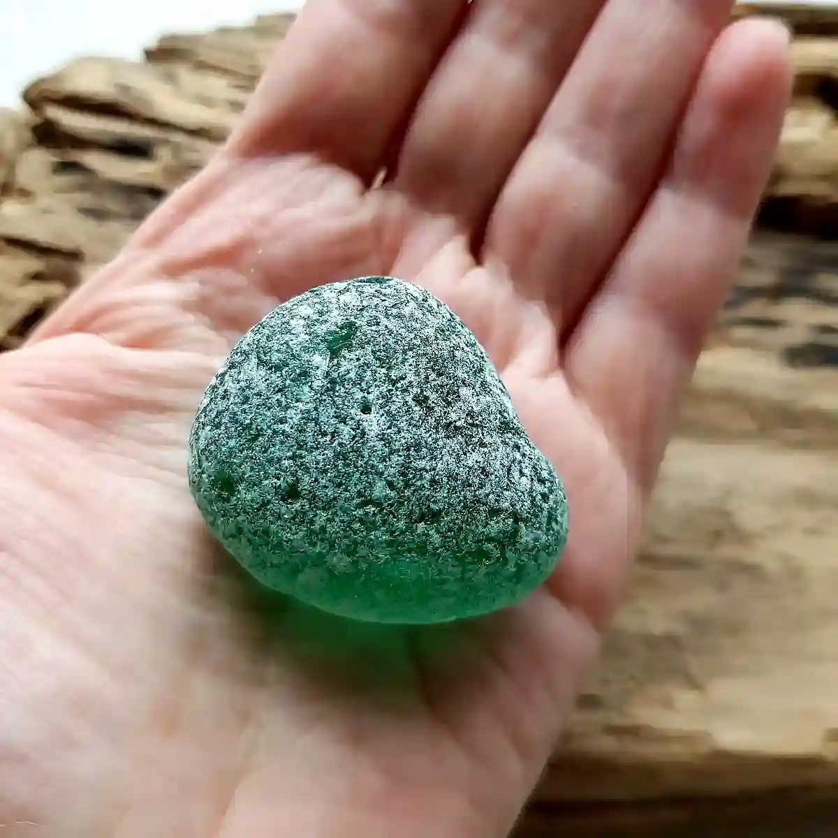 Genuine Emerald Green Sea Glass Bubble