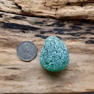 Genuine Emerald Green Sea Glass Bubble