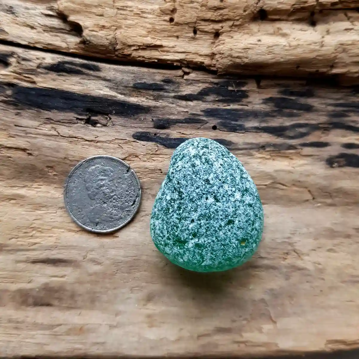 Genuine Emerald Green Sea Glass Bubble