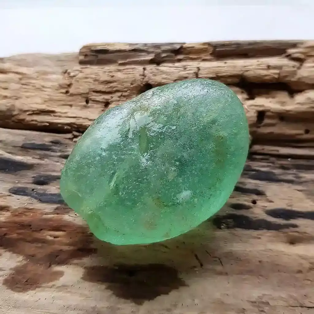 Genuine Large Seafoam Bonfire Glass