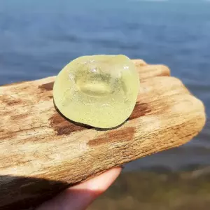 Frosty yellow bottom- Japan Sea glass
