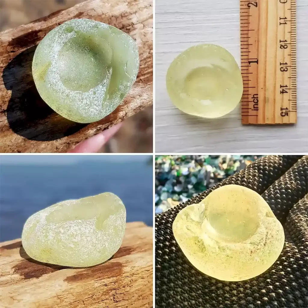 Genuine yellow bottom- Japan Sea glass