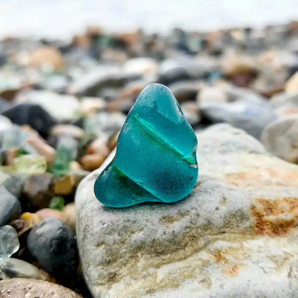 Textured Teal Sea Glass