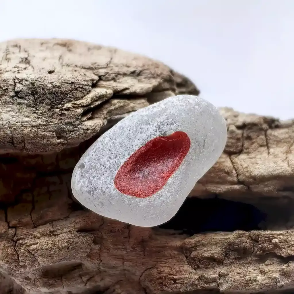 red/white sea glass