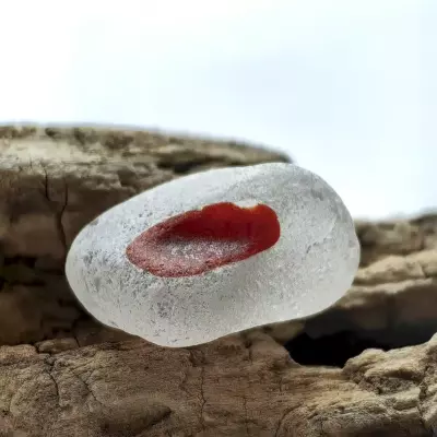 one of a kind extra thick red/white rare sea glass