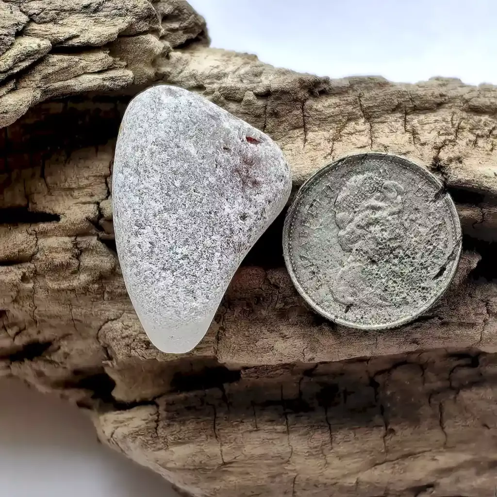red/white sea glass
