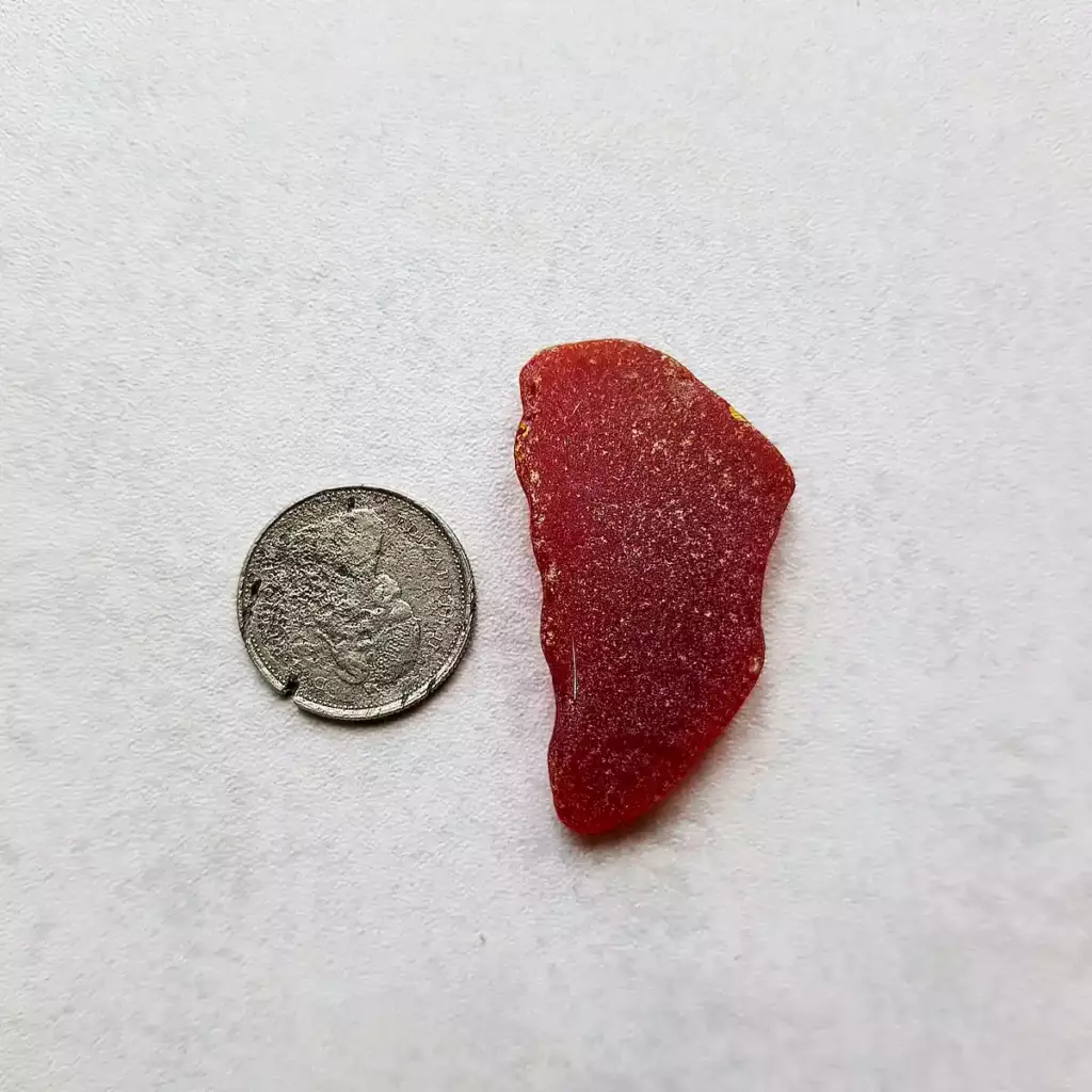 Authentic large red seaglass