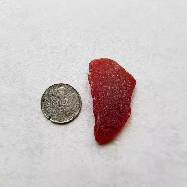 Authentic large red seaglass