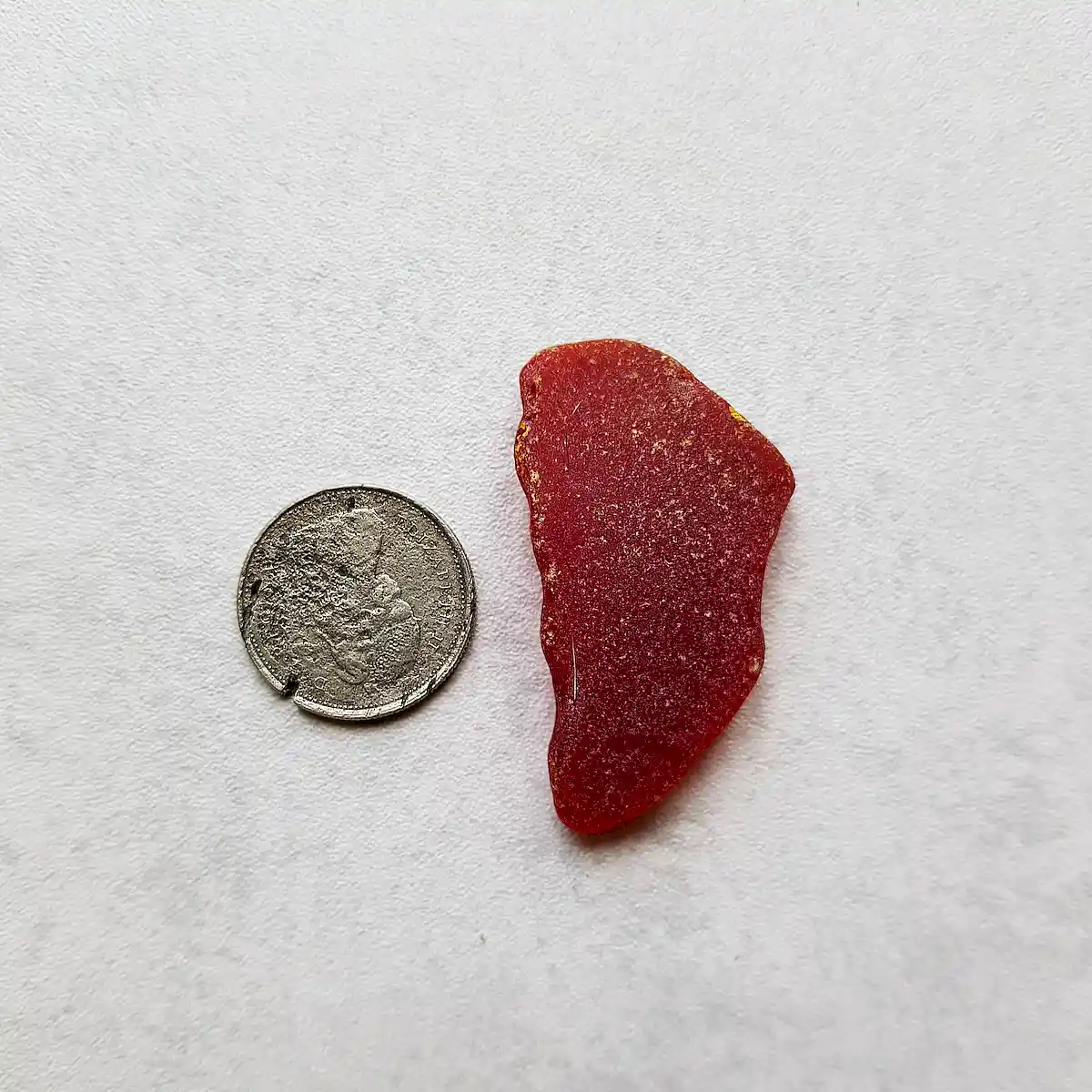 Authentic large red seaglass