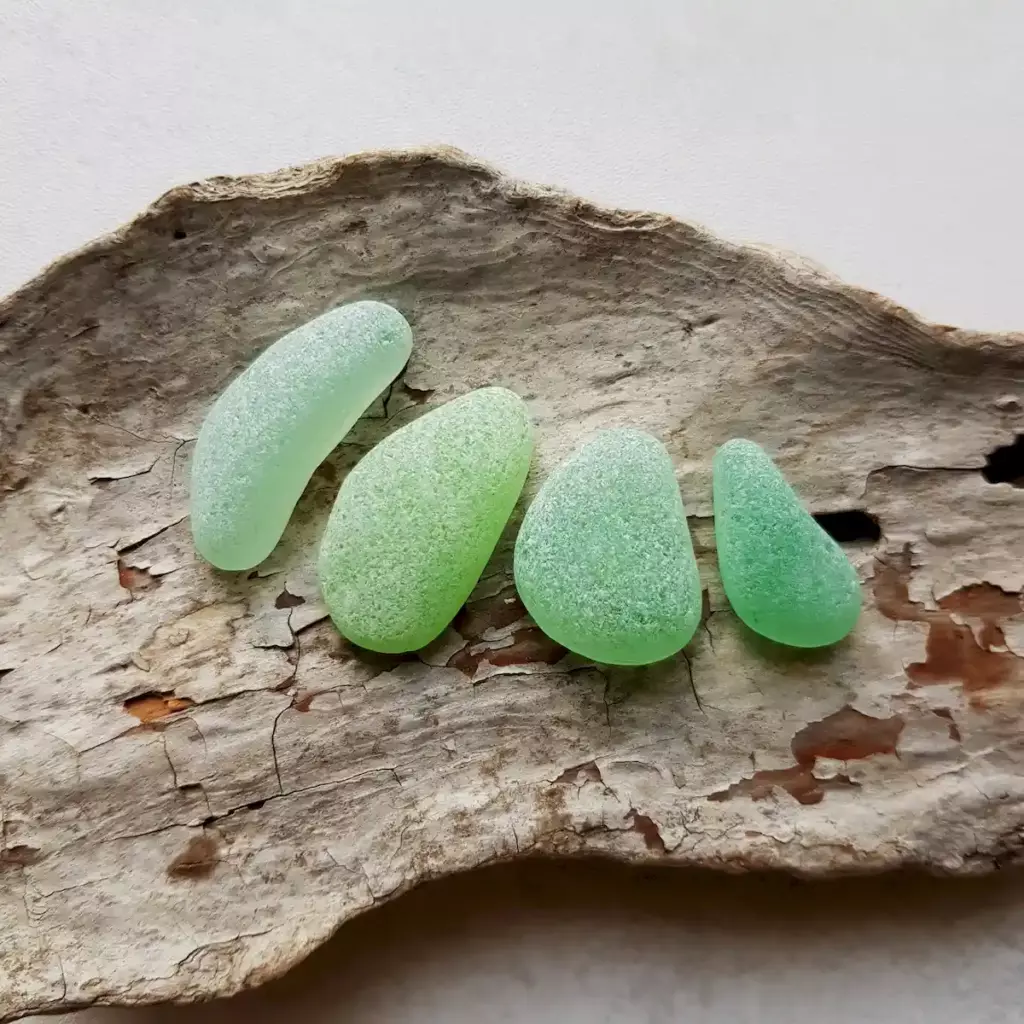 Rare Green Sea Glass Gems - Japan Sea glass
