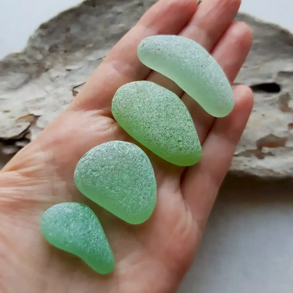 Genuine Green Sea Glass Gems - Japan Sea glass