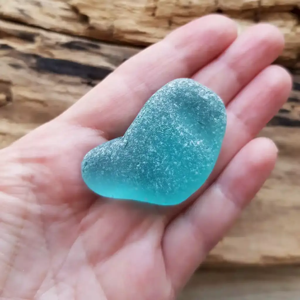 Gorgeous Turquoise Heart Sea Glass