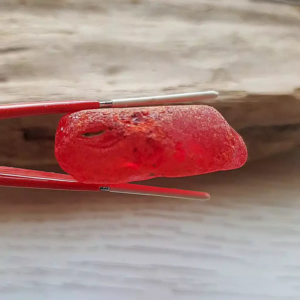 Extra Large Genuine Red UV Sea Glass - Japan Sea glass