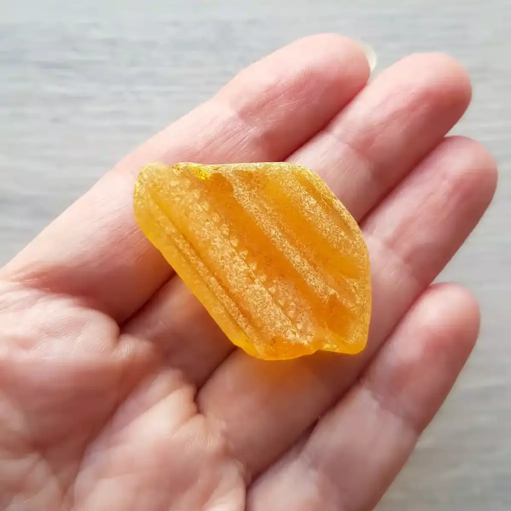 Beautiful Bright Yellow UV Sea Glass - Japan Sea glass